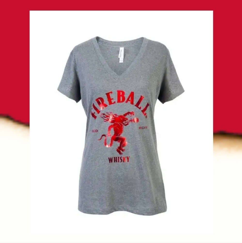 Fireball Whiskey Foil Red Logo Woman's Fit
